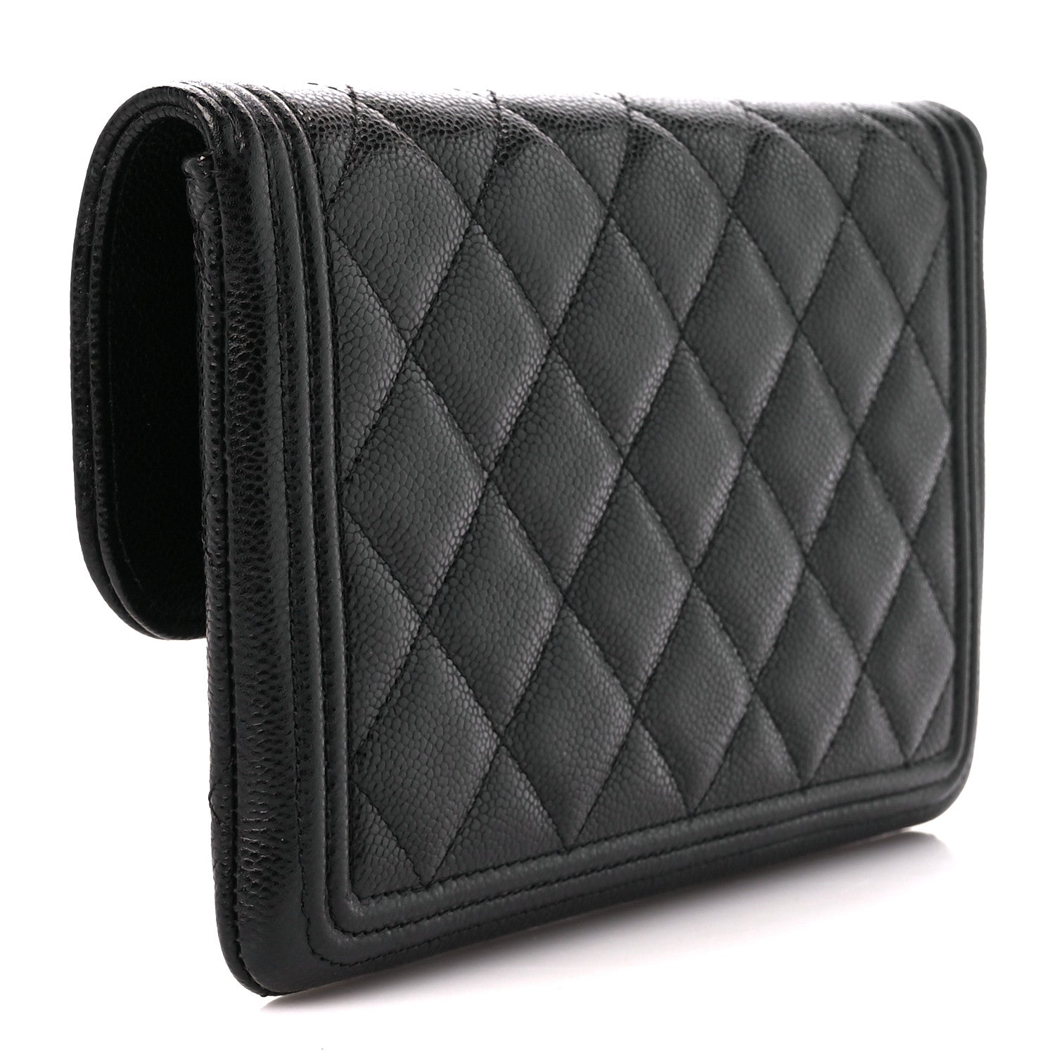 Chanel Caviar Quilted Boy Flap Clutch Black 3 of 11