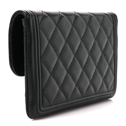 Chanel Caviar Quilted Boy Flap Clutch Black 3 of 11