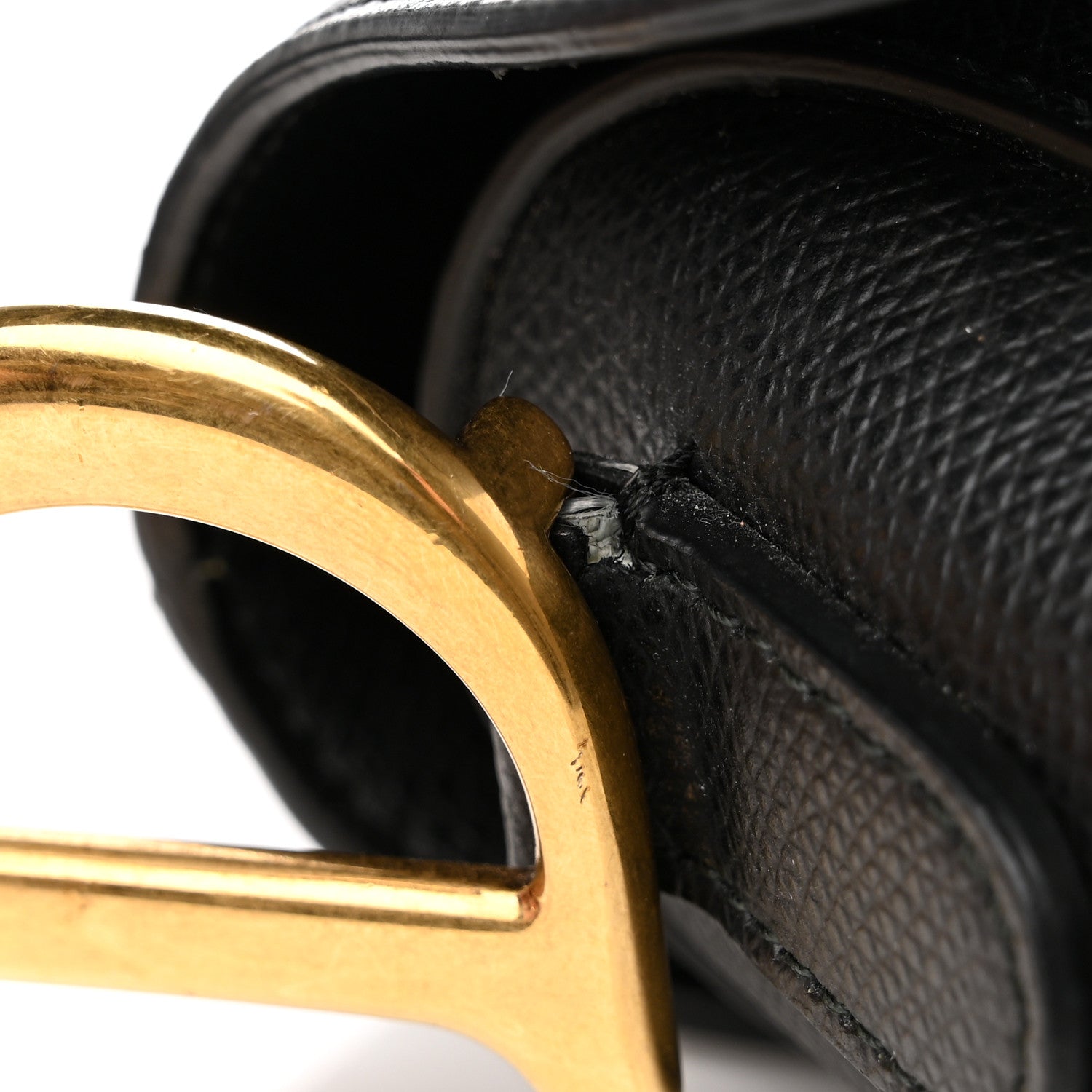 Christian Dior Grained Calfskin Saddle Bag Black 10 of 10