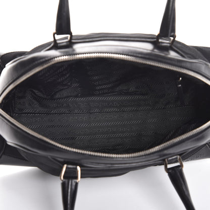 Prada Tessuto Nylon Box Calf Bowling Bag Black 5 of 9