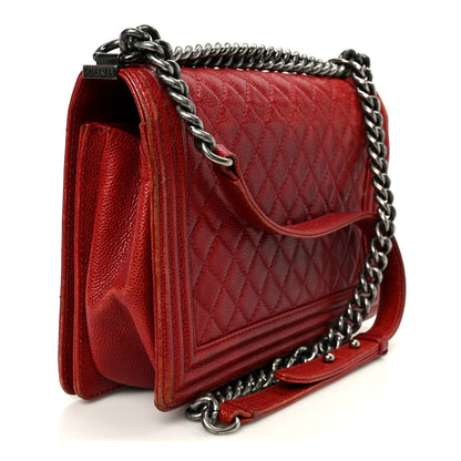Chanel Caviar Quilted New Medium Boy Flap Dark Red 3 of 14