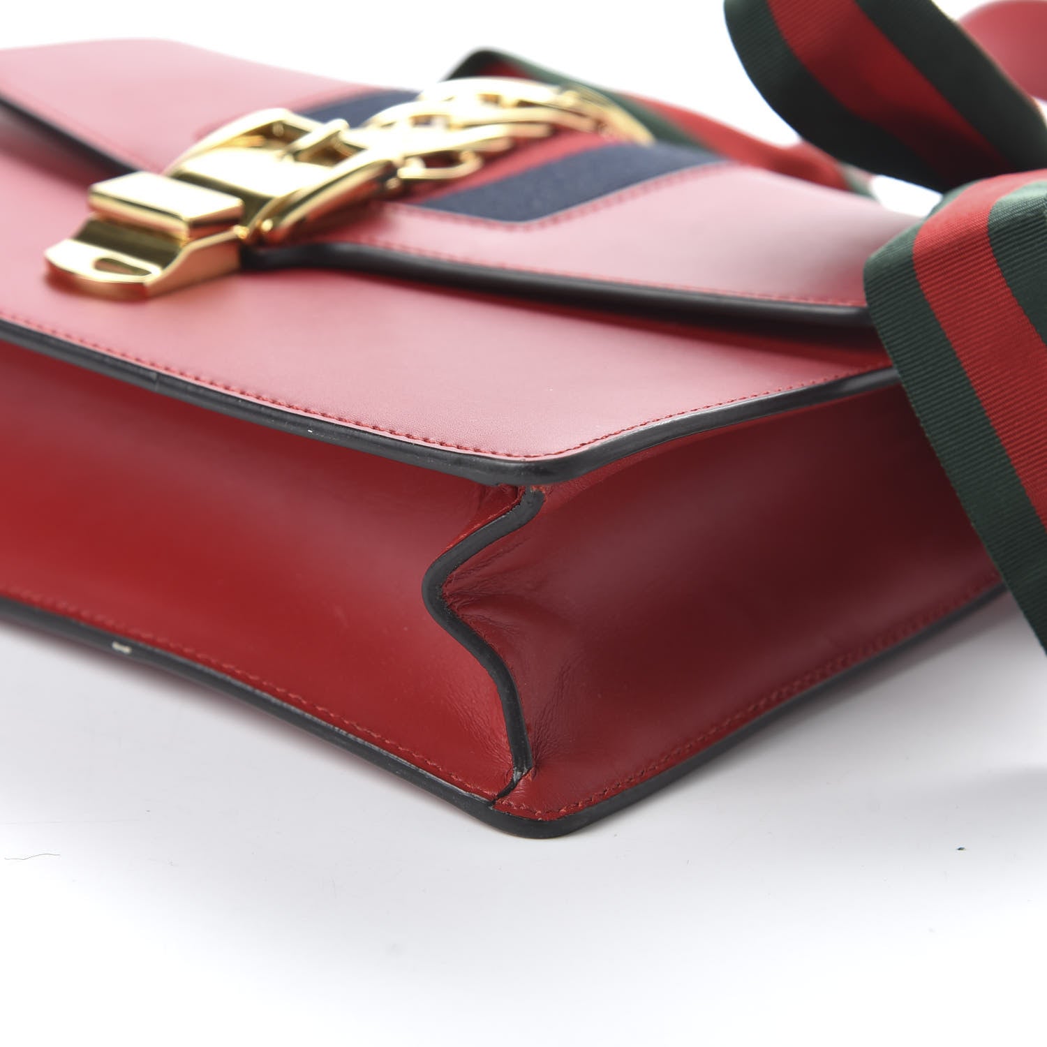 Gucci Calfskin Small Sylvie Shoulder Bag Hibiscus Red 7 of 10