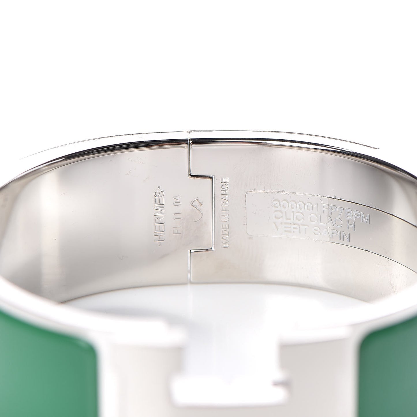 Enamel Wide Clic Clac H Bracelet PM Vert Sapin