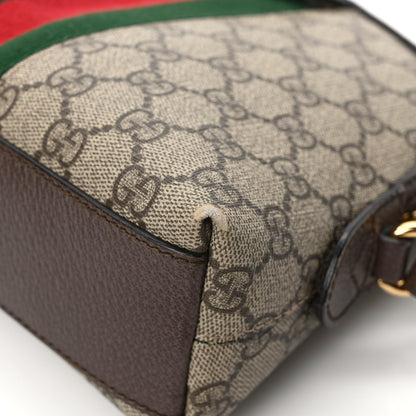 Gucci GG Supreme Monogram Textured Dollar Calfskin Web Small Ophidia Dome Shoulder Bag Beige Ebony New Acero 11 of 11
