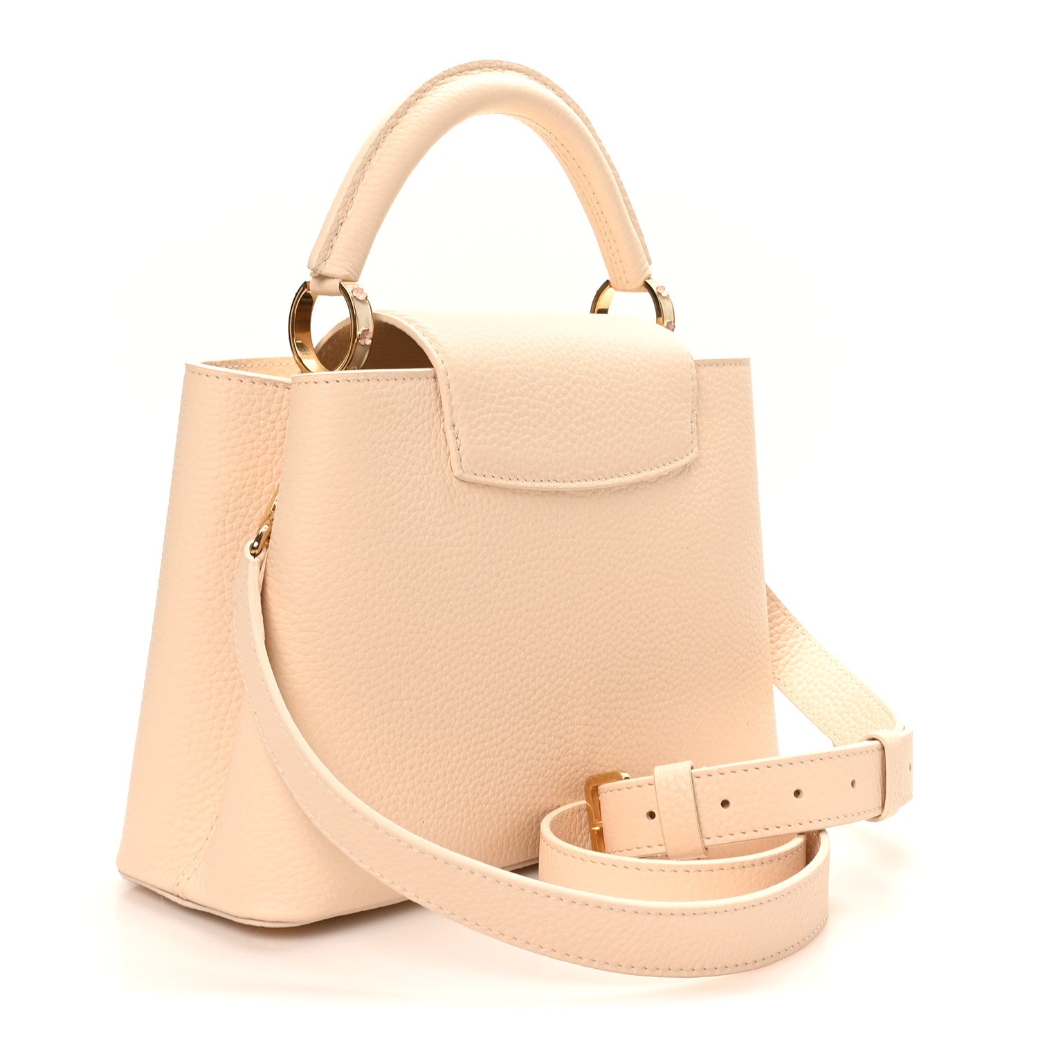 Louis Vuitton Taurillon Bloom Capucines BB Powder Beige 3 of 9