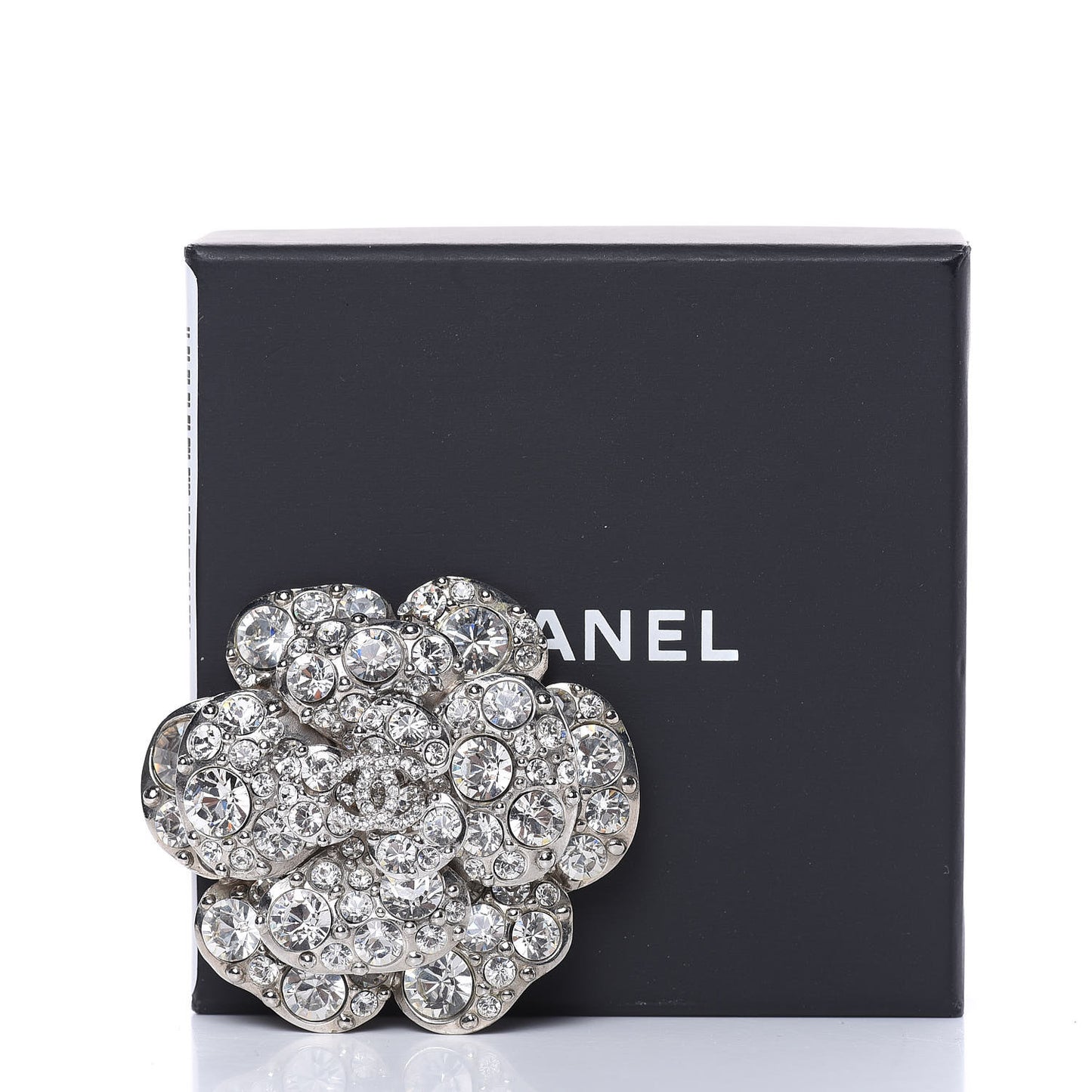 Swarovski Crystal Camellia CC Brooch Silver
