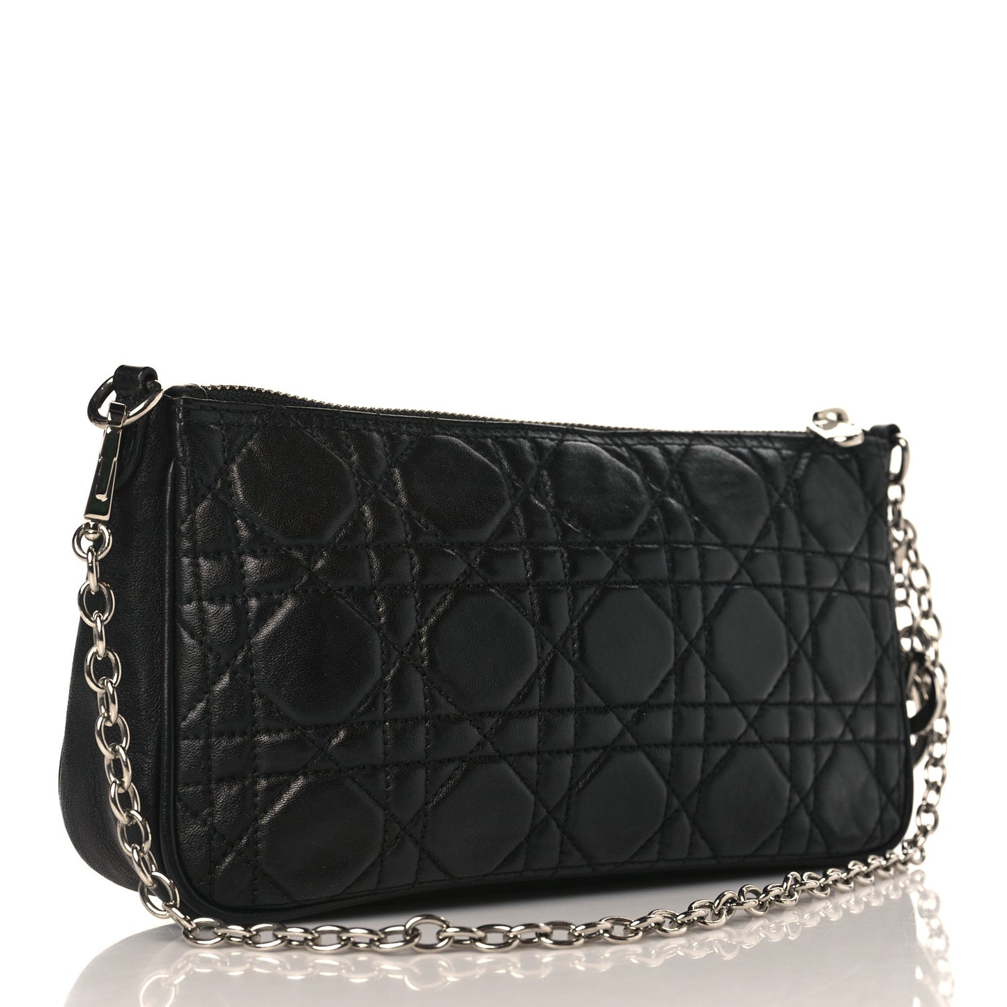 Lambskin Cannage Lady Dior Pochette Black
