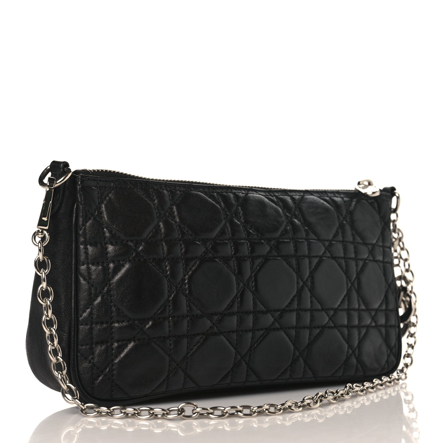 Christian Dior Lambskin Cannage Lady Dior Pochette Black 2 of 8