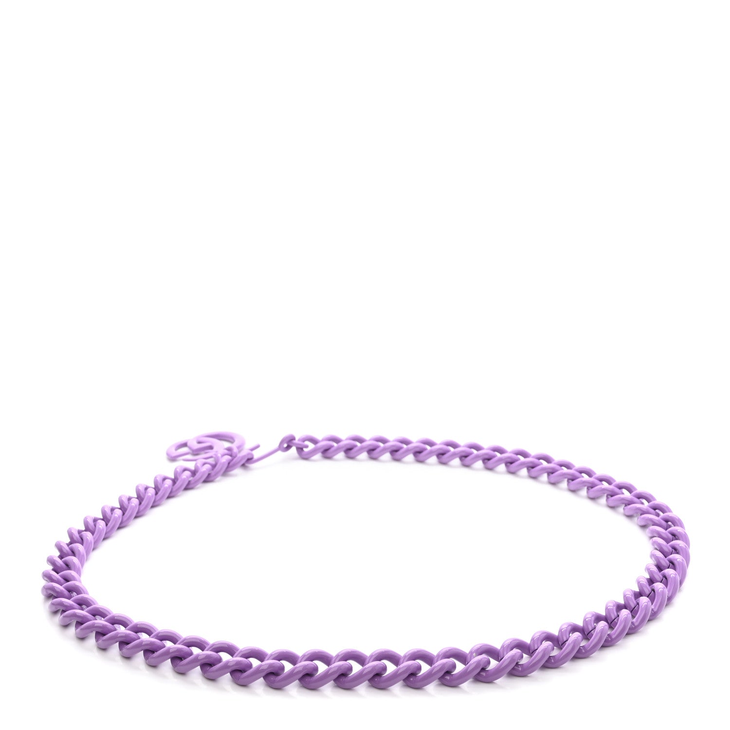 Gucci Varnished Metal GG Marmont Chain Belt Purple 2 of 3