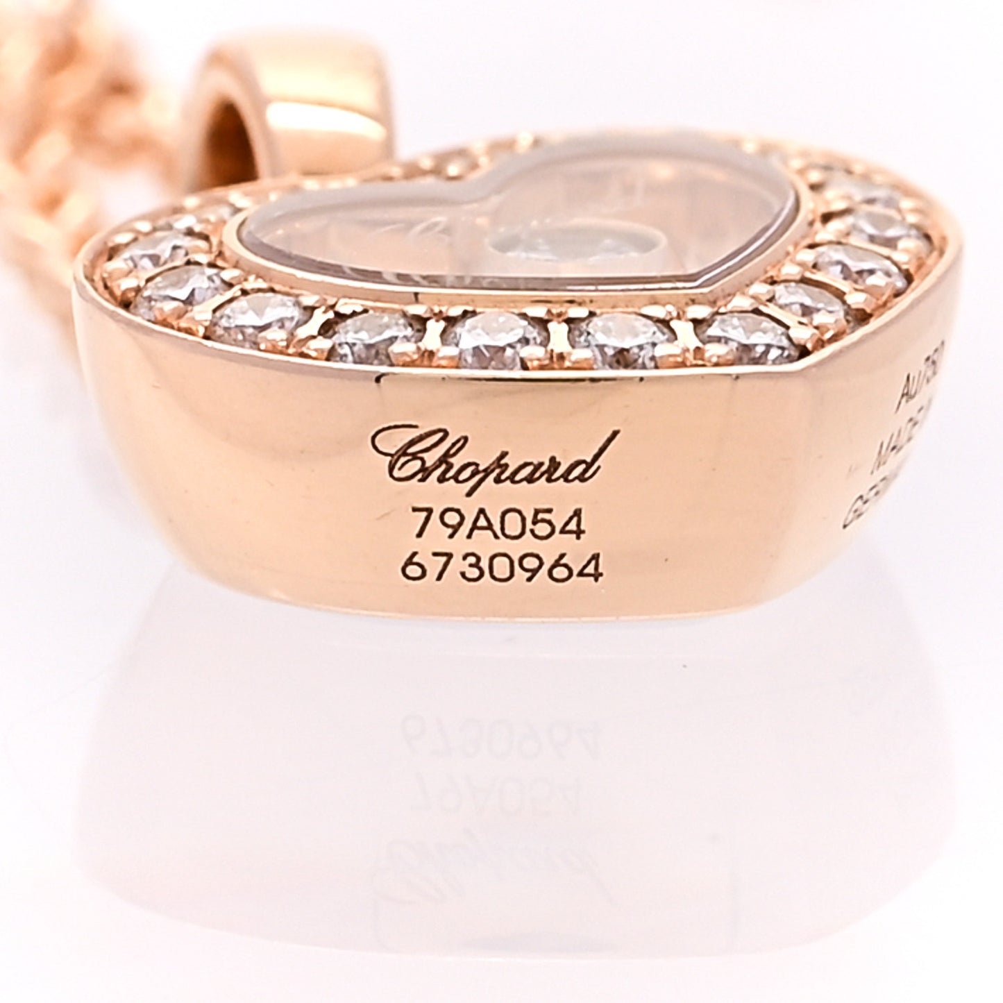 18K Rose Gold Diamond Happy Diamonds Icon Heart Pendant Necklace