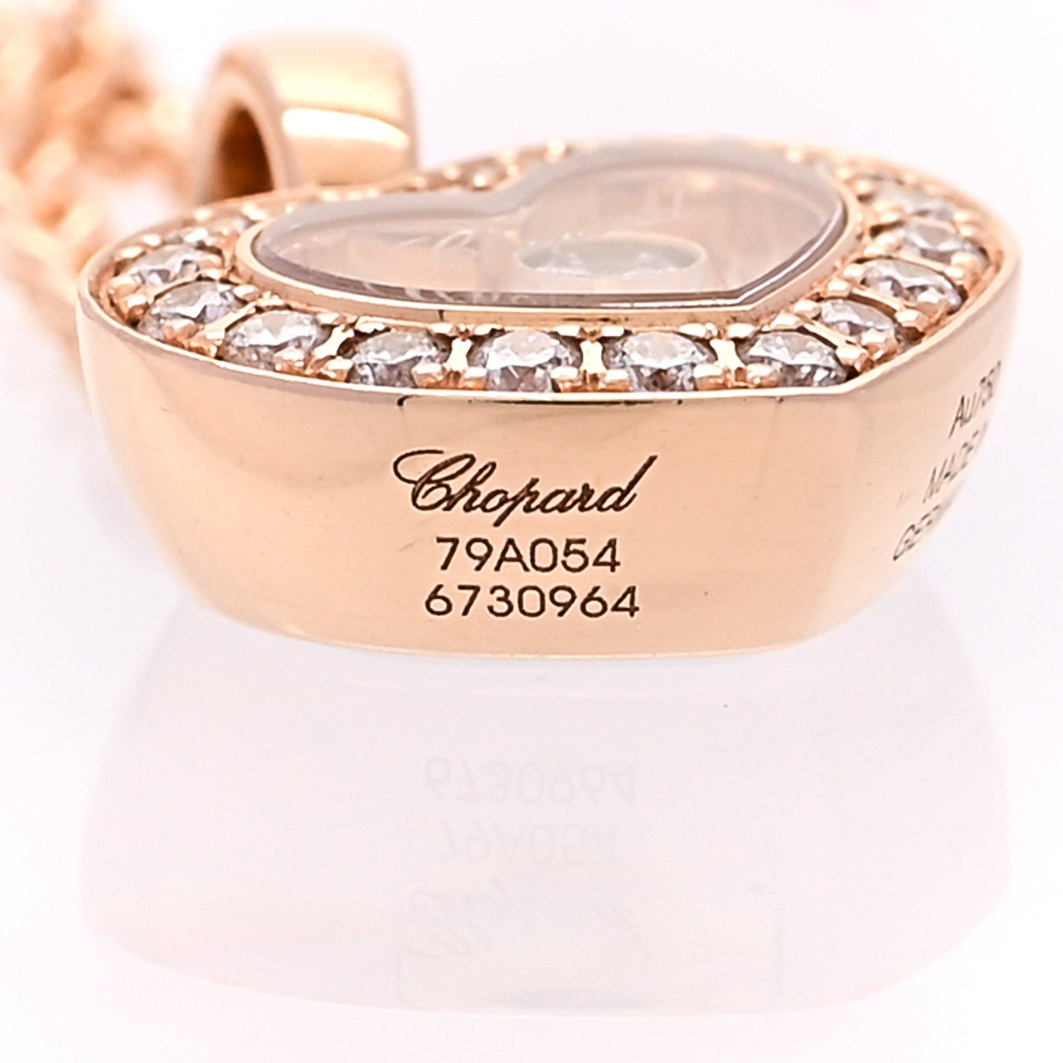Chopard 18K Rose Gold Diamond Happy Diamonds Icon Heart Pendant Necklace 6 of 8