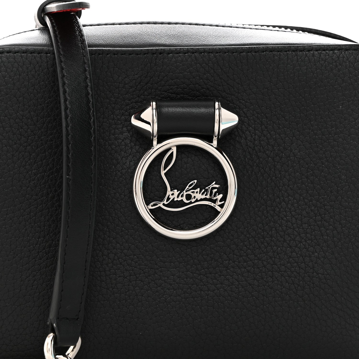 Christian Louboutin Empire Calfskin Mini Rubylou Crossbody Black Red 8 of 10