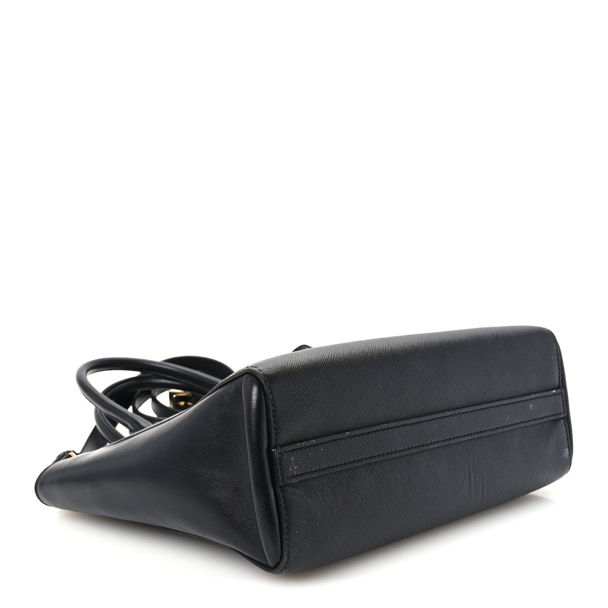 Prada Saffiano Soft Calfskin Small Zippered Tote Black 3 of 9