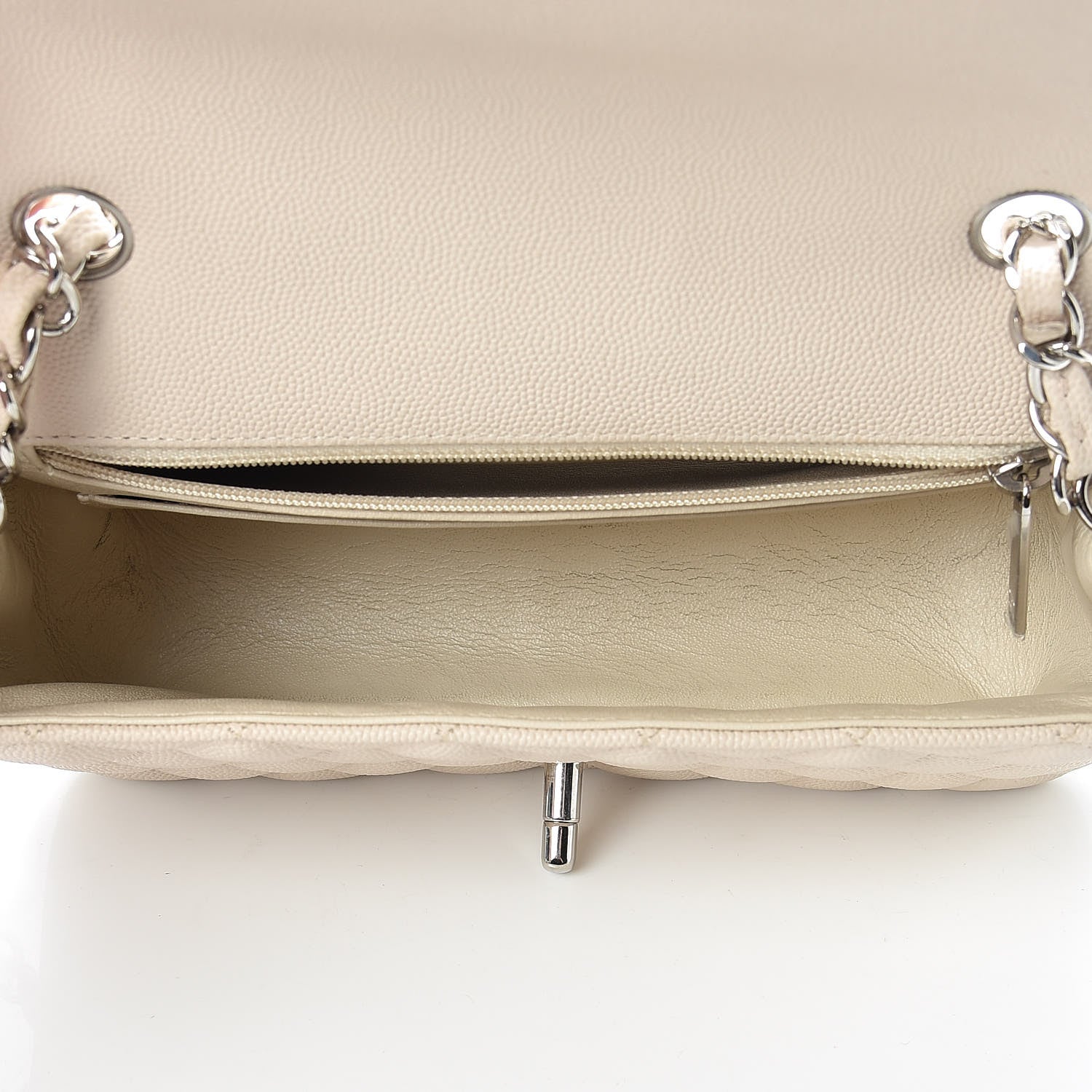 Chanel Caviar Quilted Mini Rectangular Flap Light Beige 5 of 13