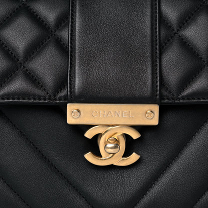 Chanel Calfskin Quilted Chevron In The City Bag Black 9 of 12
