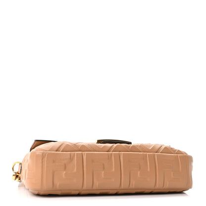 Fendi Nappa FF 1974 Embossed Baguette Miele Scuro 4 of 10