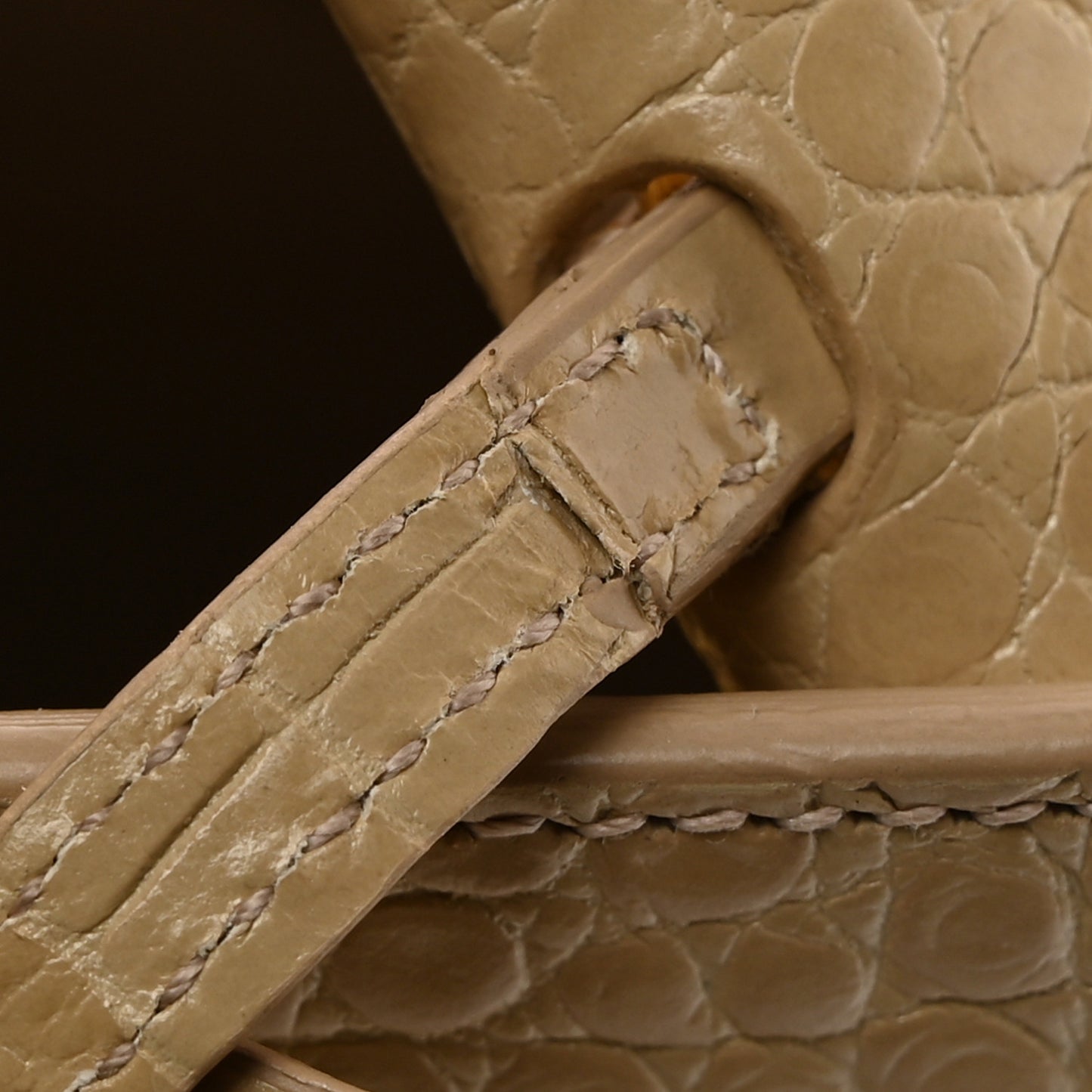 Calfskin Crocodile Embossed Baby Sac De Jour Nude