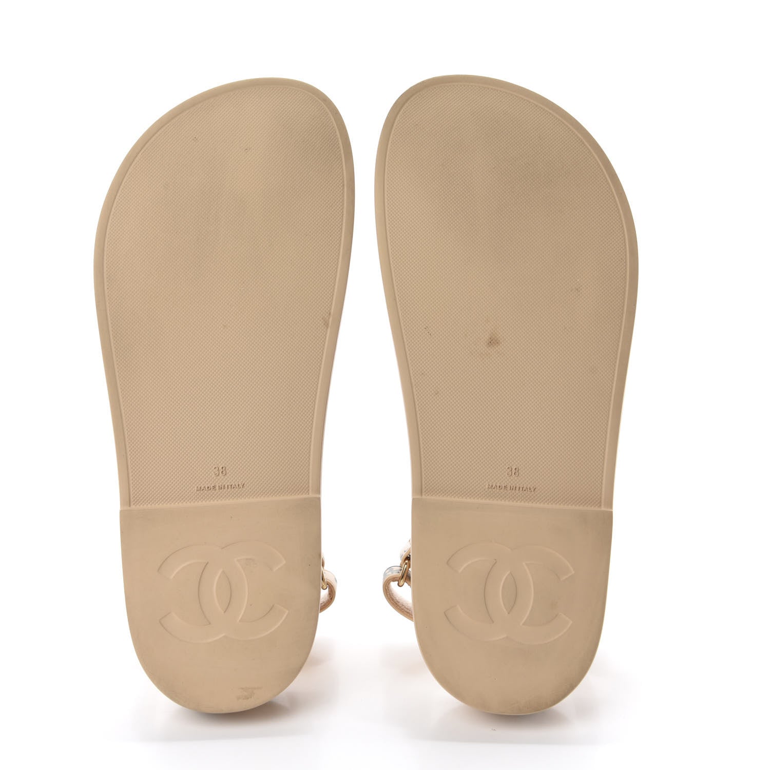 Chanel Rubber CC Dad Sandals 38 Beige 6 of 11