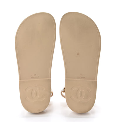 Chanel Rubber CC Dad Sandals 38 Beige 6 of 11