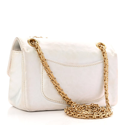 Chanel Iridescent Calfskin Embossed 2.55 Reissue Mini Flap White 3 of 17