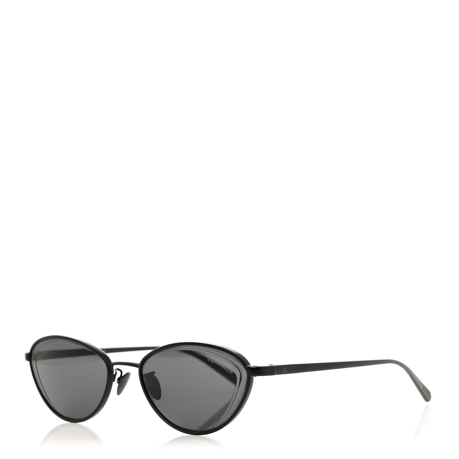 Chanel Metal Cat Eye Sunglasses 4255 Black 1 of 12