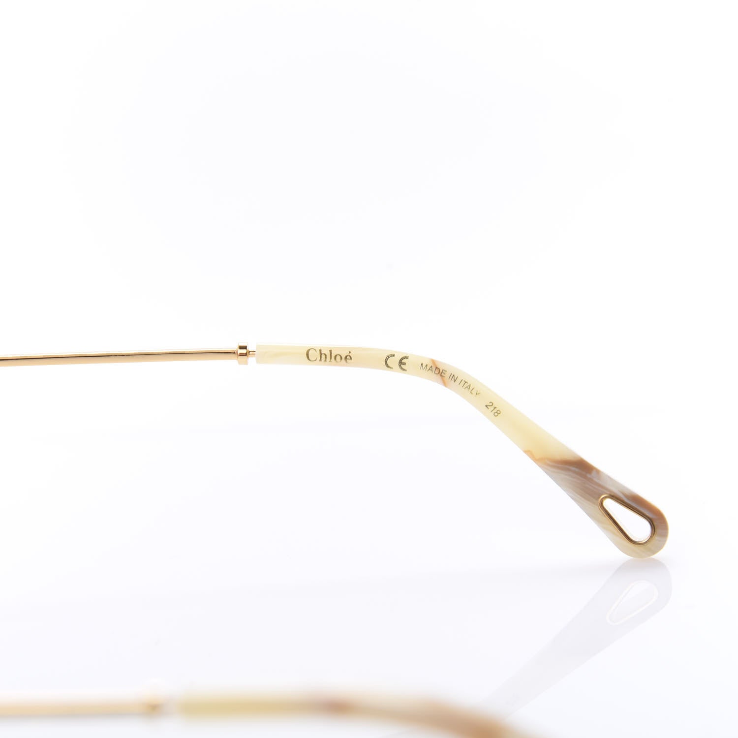 Chloe Rosie Bevelled Round Sunglasses CE142S Gold Gradient Coral 6 of 7