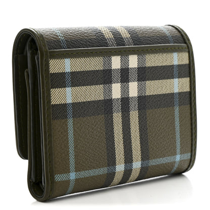 Burberry Vintage Check Tri-Fold Wallet Olive Green 3 of 9