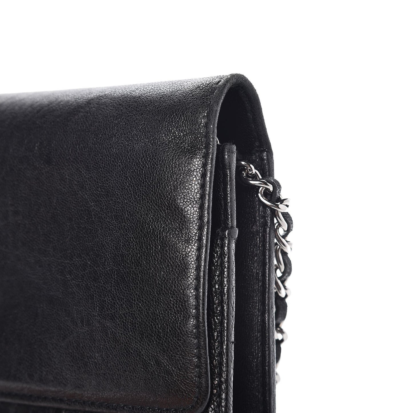 Goatskin Wallet on Chain WOC Black