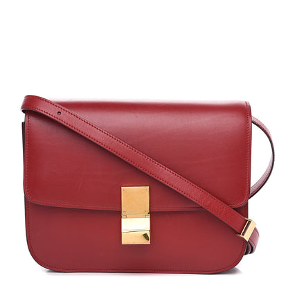 Celine Box Calfskin Medium Classic Box Flap Bag Red 1 of 11