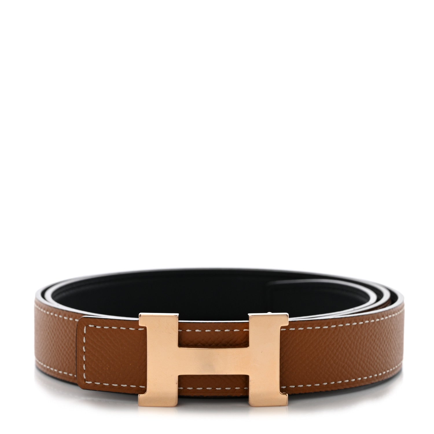 Hermes Swift Epsom 24mm Mini H Belt 85 34 Black Gold 1 of 6