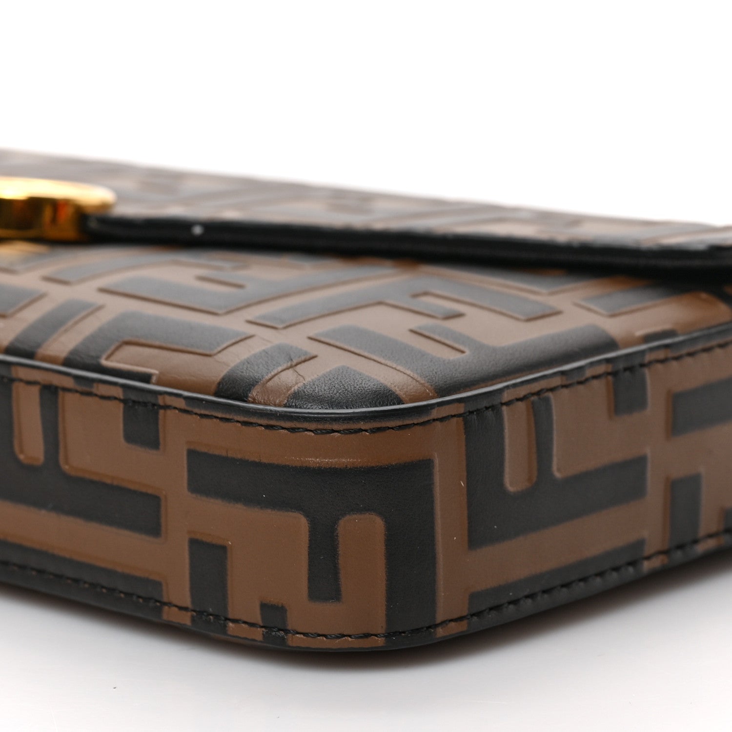Fendi Vitello Soft F is Fendi Bi-Color FF 1974 Embossed Envelope Wallet On Chain with Pouches Maya Black 8 of 8