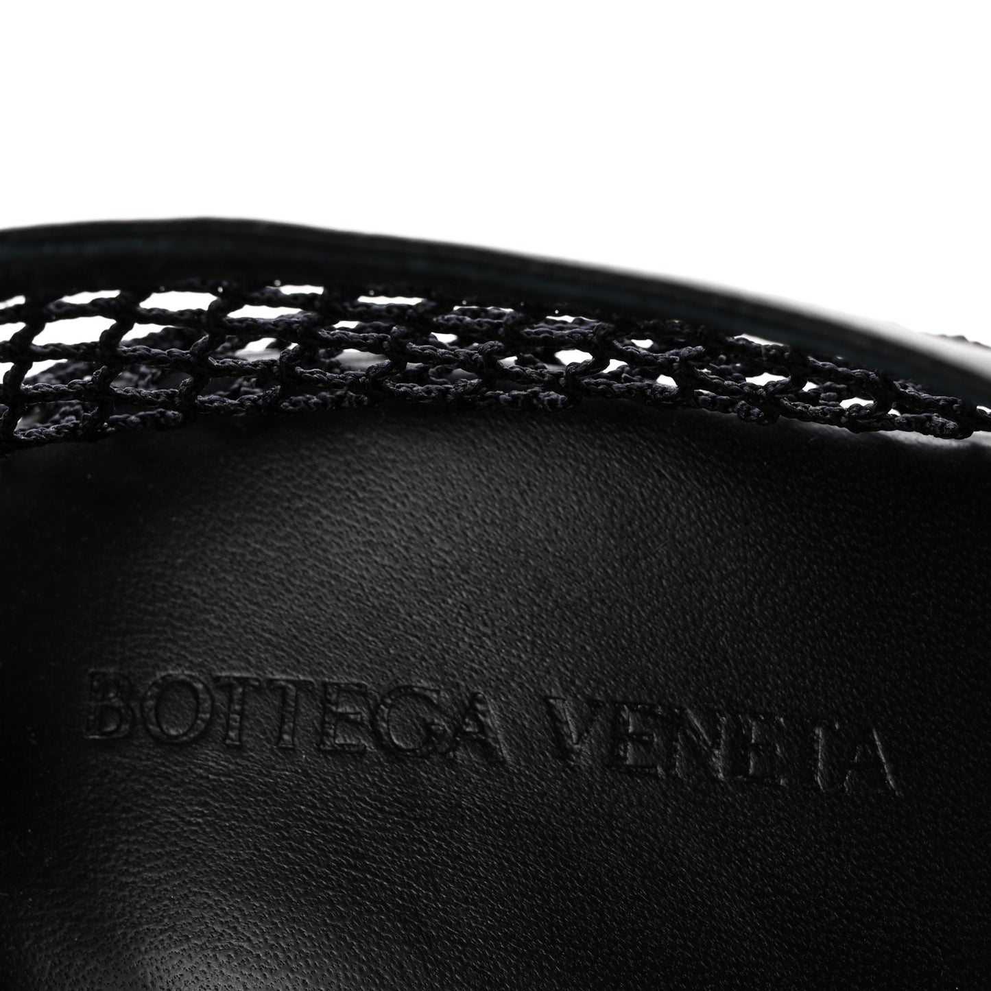 Mesh Nappa Chunky Chain Sandals 39.5 Black