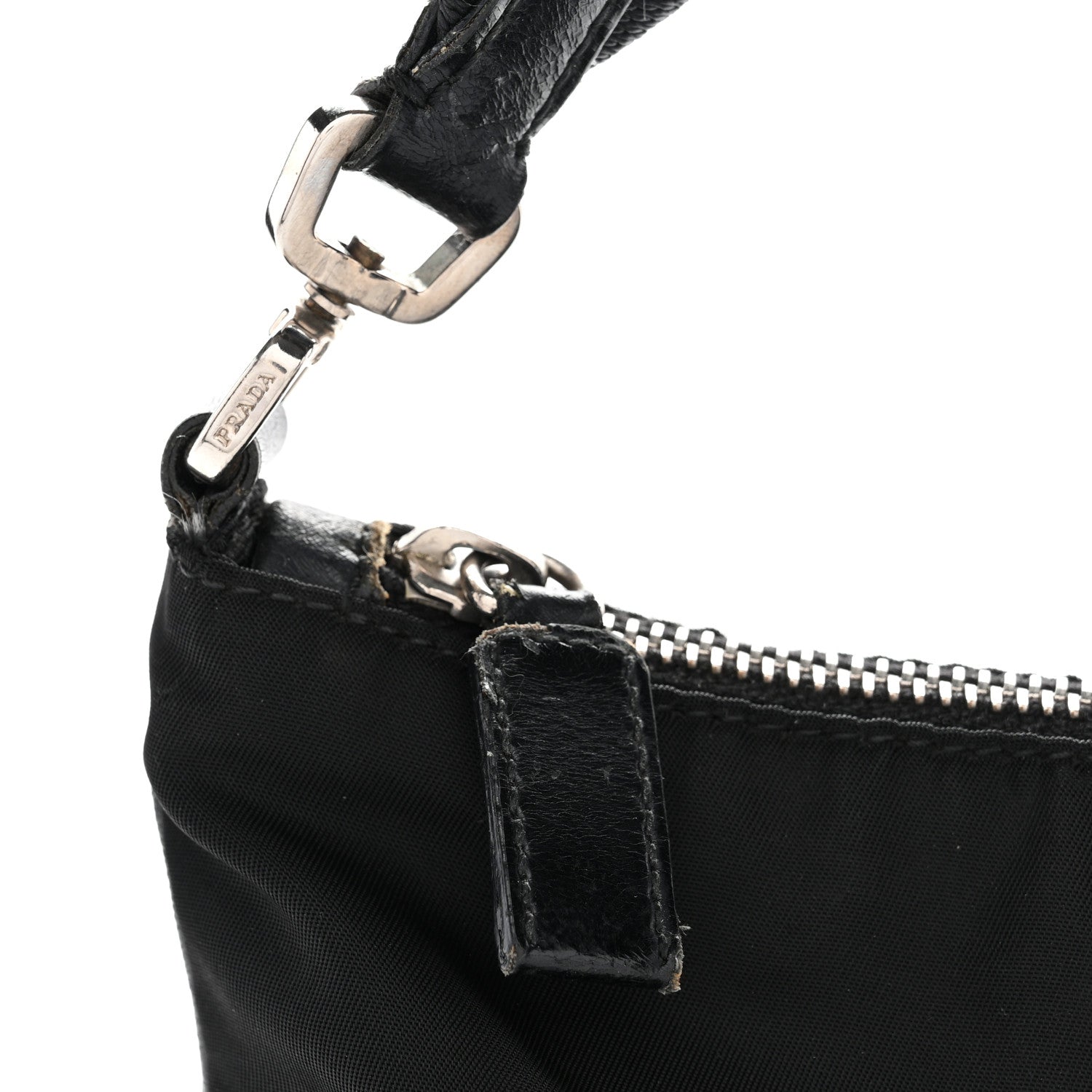 Prada Tessuto Light Nylon Soft Calf Shoulder Bag Black 10 of 14