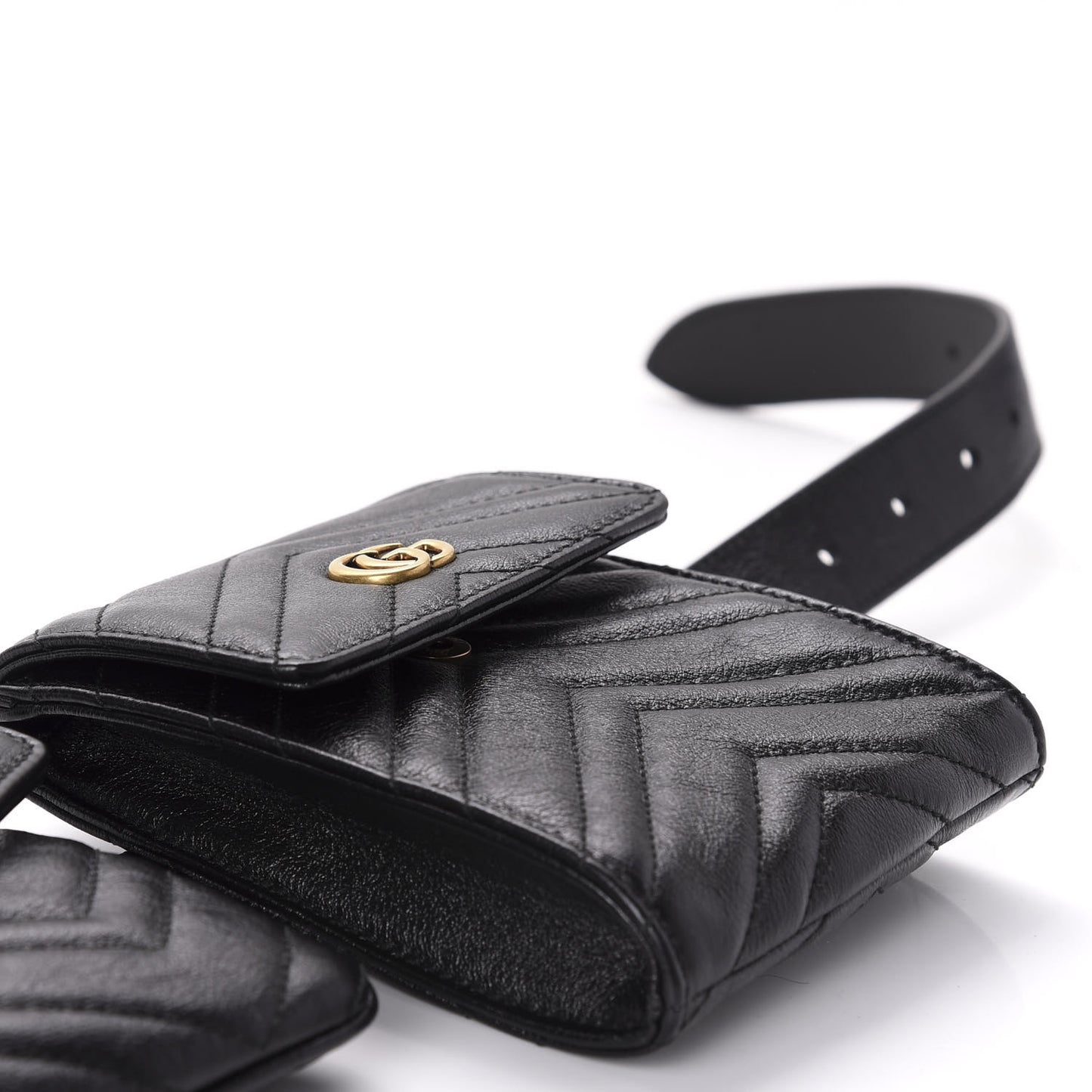 Calfskin Matelasse GG Marmont 2.0 Multi Belt Bag 85 34 Black
