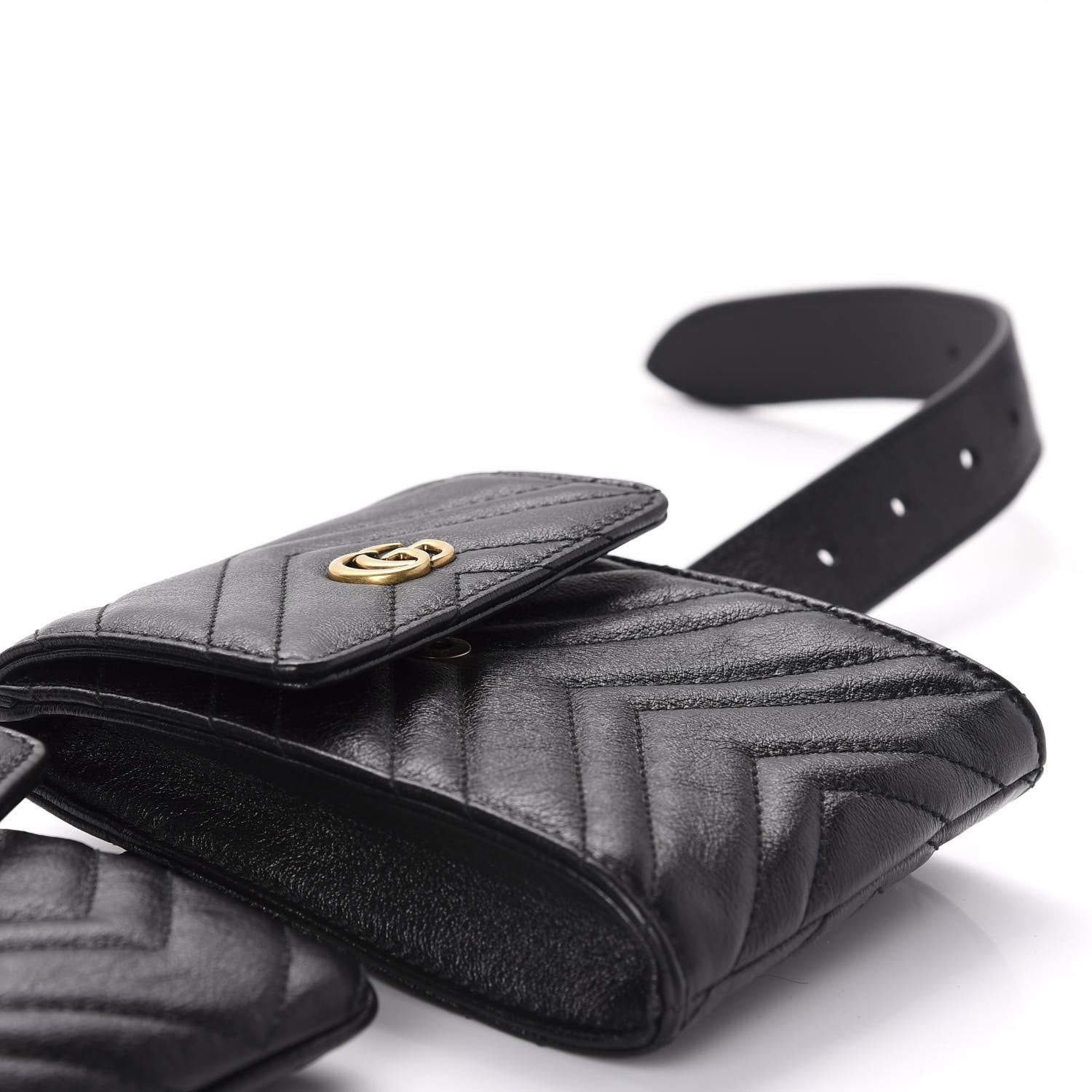 Gucci Calfskin Matelasse GG Marmont 2.0 Multi Belt Bag 85 34 Black 8 of 17