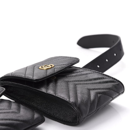 Gucci Calfskin Matelasse GG Marmont 2.0 Multi Belt Bag 85 34 Black 8 of 17