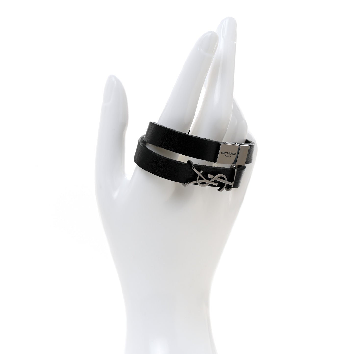 Calfskin Opyum Double Wrap Bracelet Black