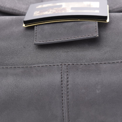 Fendi Vitello Savana Big Mama Baguette Grigio Tartaruga Natural 11 of 12