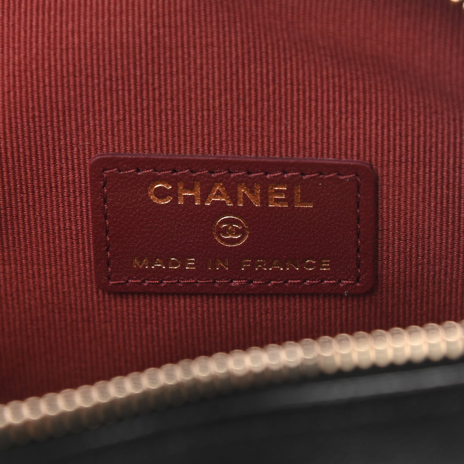 Chanel Lambskin Quilted CC In Love Heart Clutch With Chain Black 6 of 11