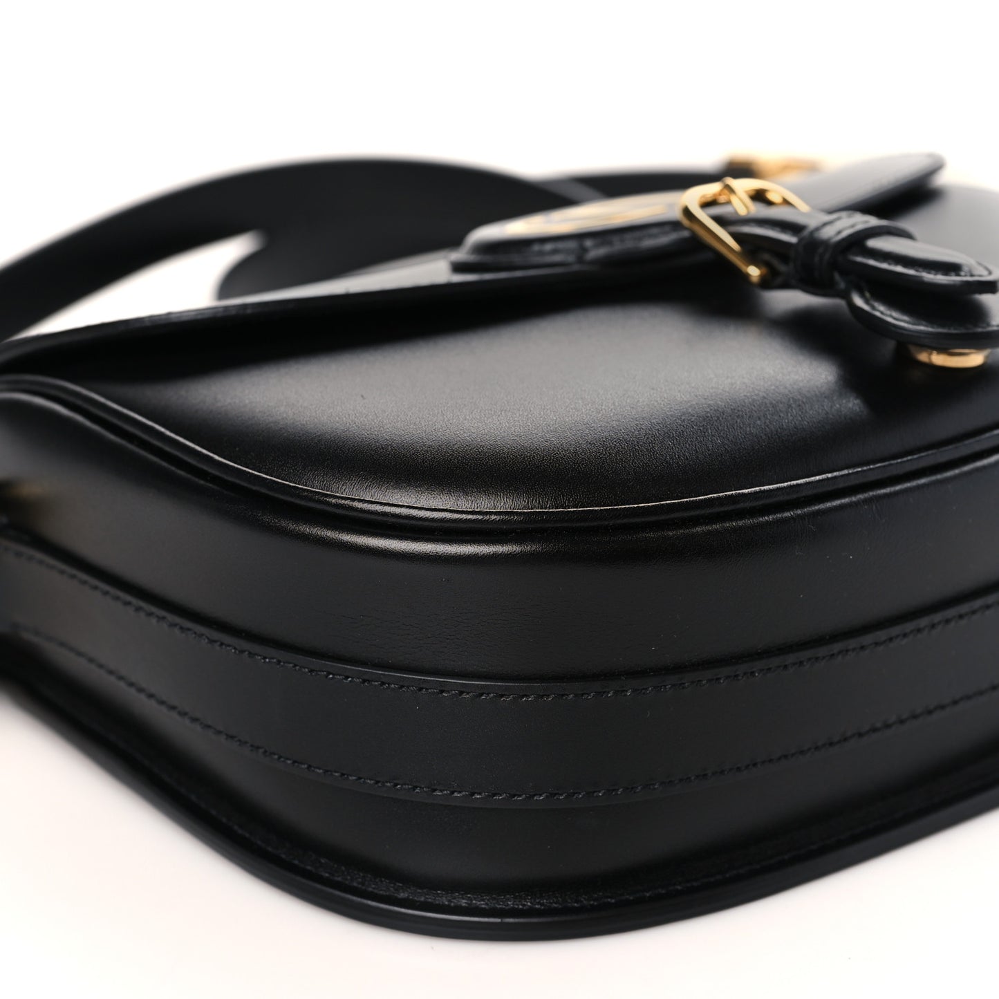 Box Calfskin Medium Bobby Flap Black