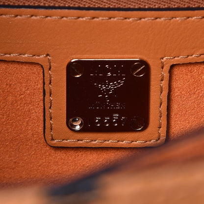MCM Visetos Medium Patricia Pocket Satchel Cognac 6 of 10