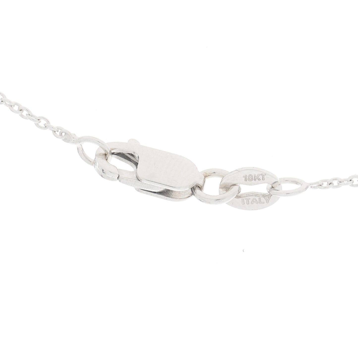 18K White Gold Diamond Small Tiny Treasures Circle Pendant Necklace