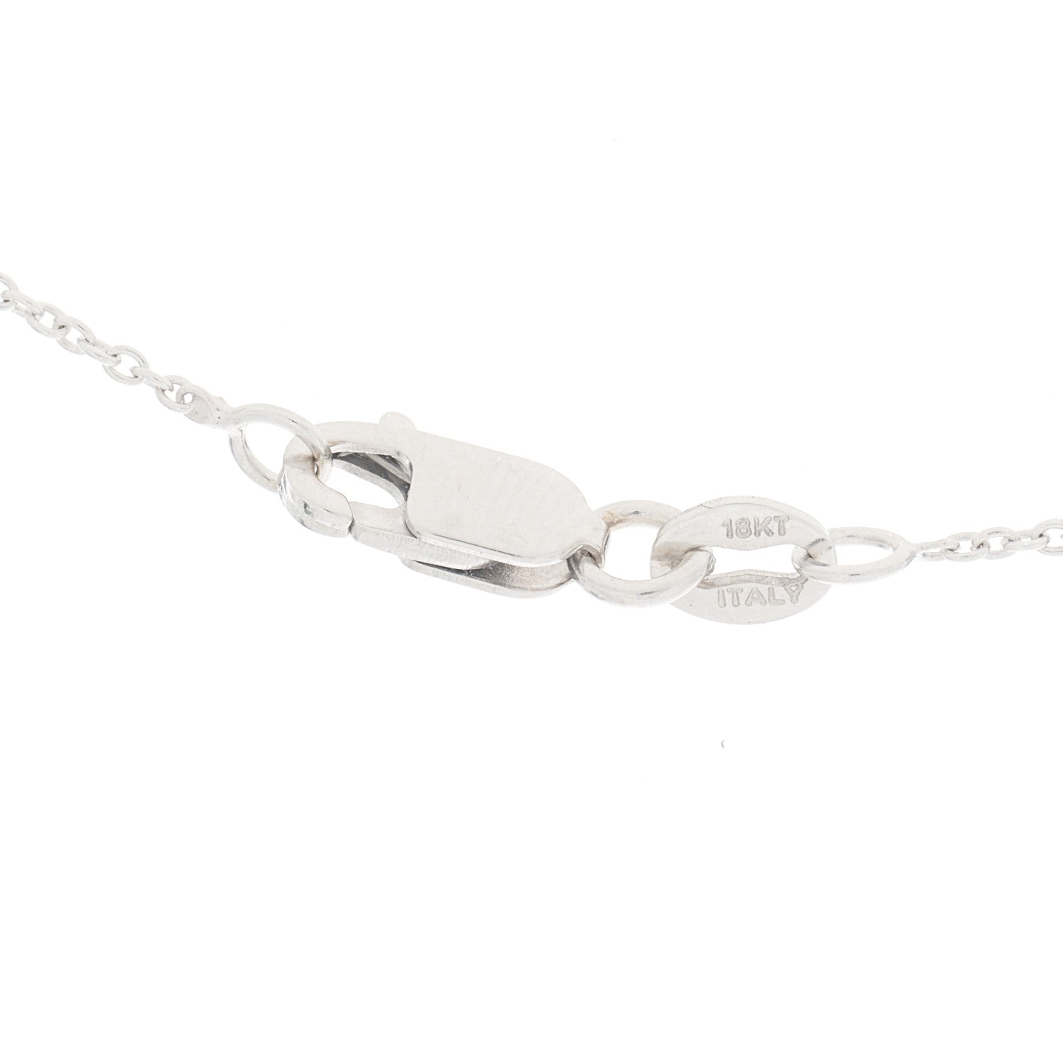 Roberto Coin 18K White Gold Diamond Small Tiny Treasures Circle Pendant Necklace 3 of 4