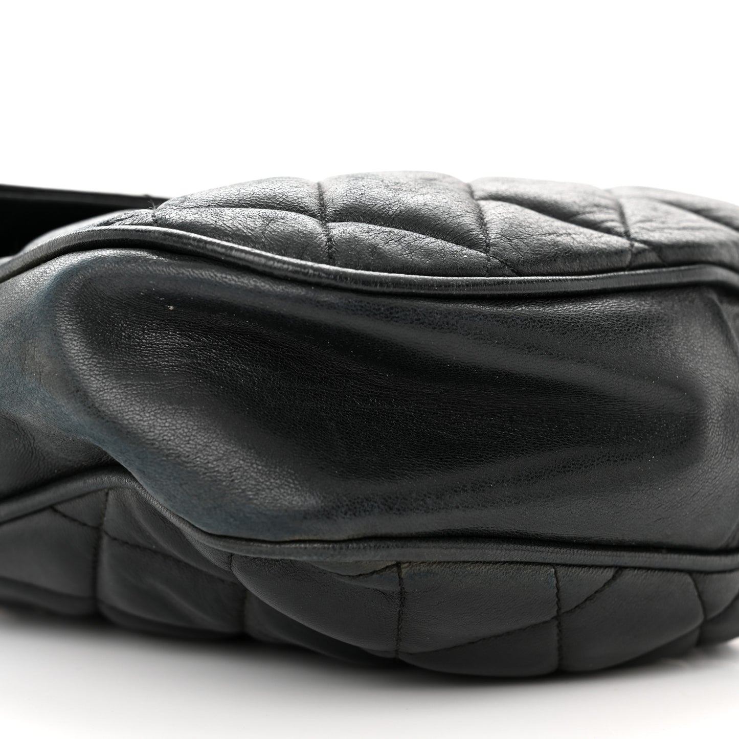 Lambskin Quilted Mini Flap Shoulder Bag Black