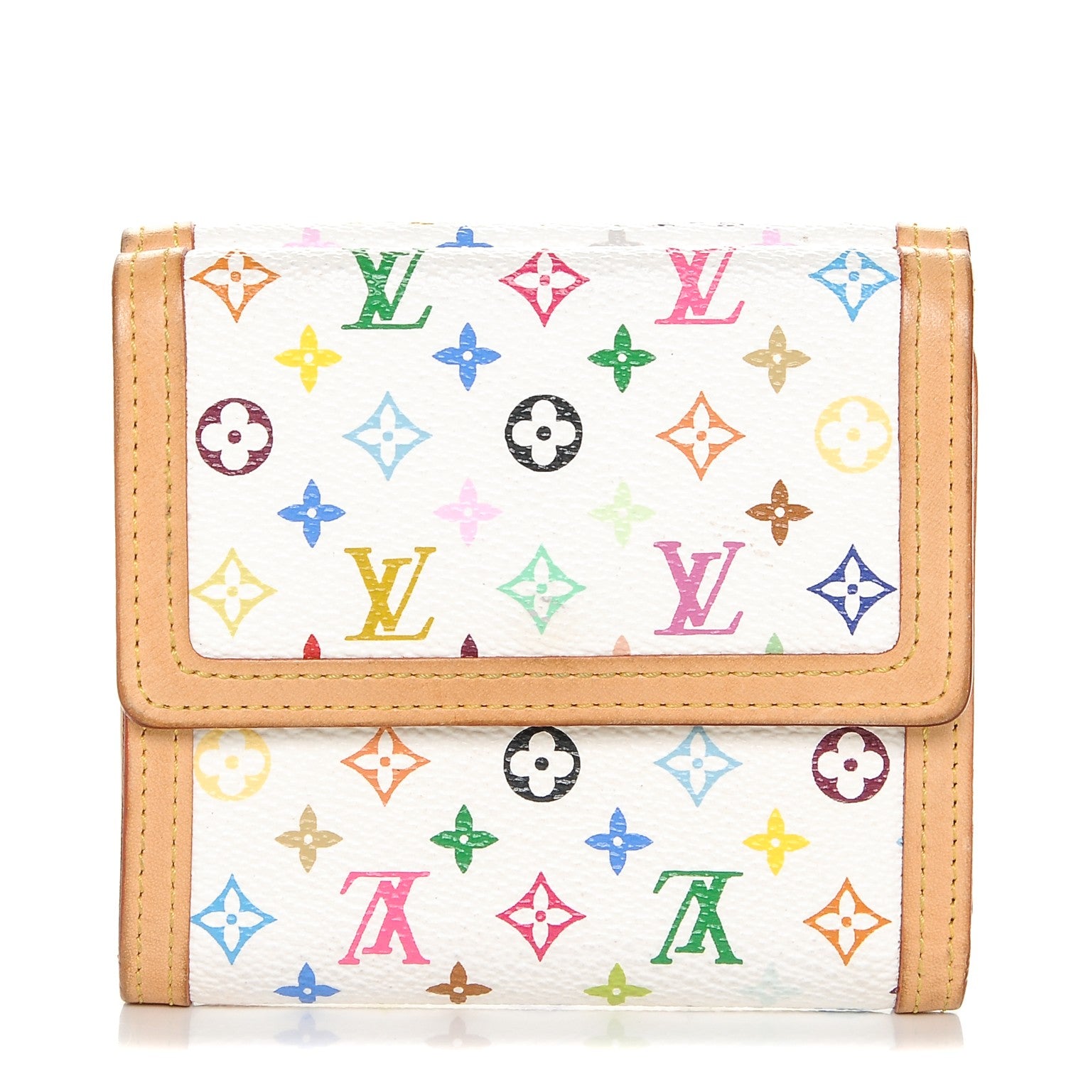 Louis Vuitton Monogram Multicolor Porte-Monnaie Billets Wallet White 1 of 6