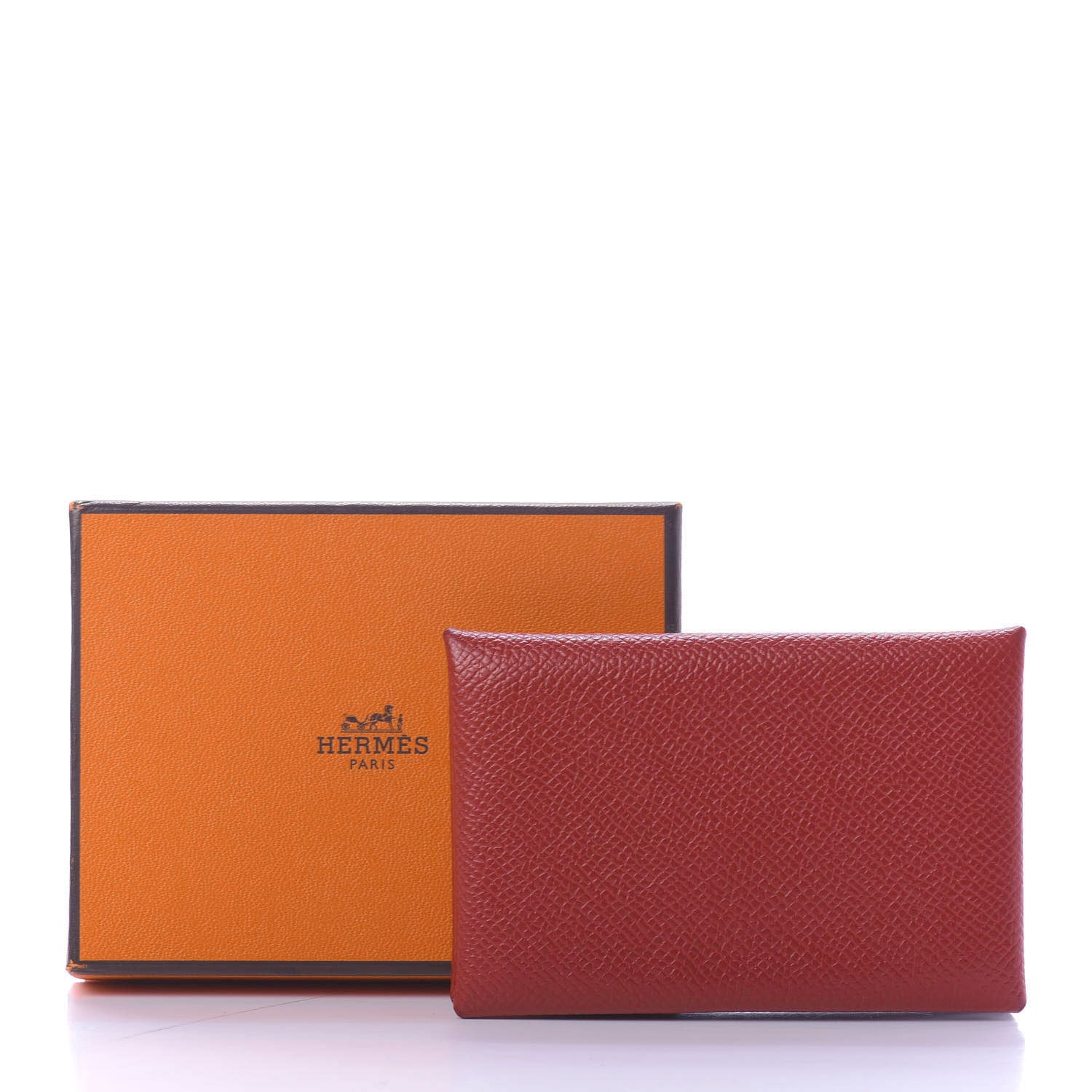 Hermes Epsom Calvi Card Case Rouge Garance 9 of 9