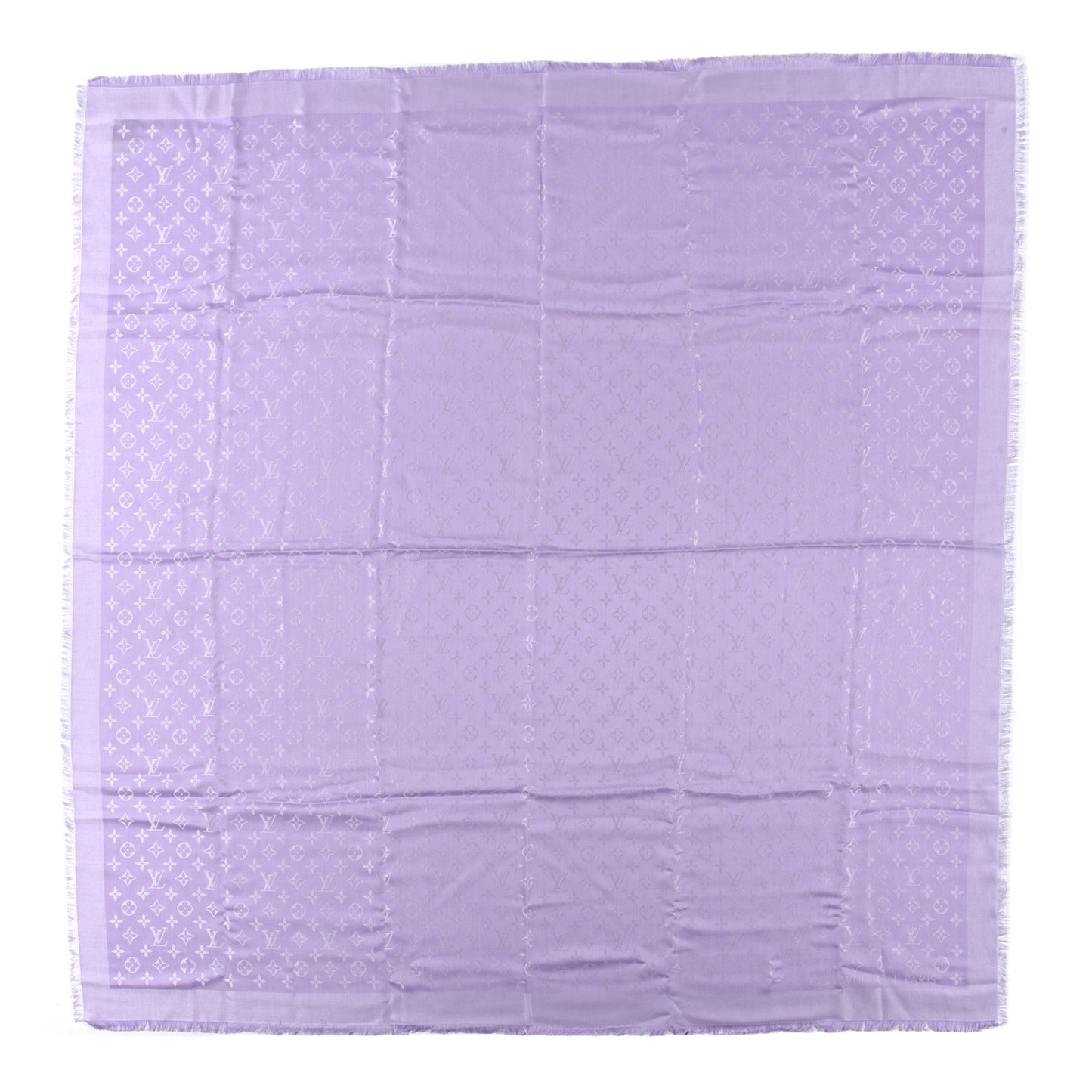 Silk Wool Monogram Shawl Mauve