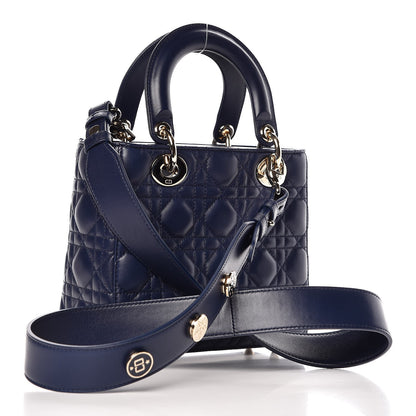 Christian Dior Lambskin Cannage Small Lucky Badges My Lady Dior Navy 3 of 10