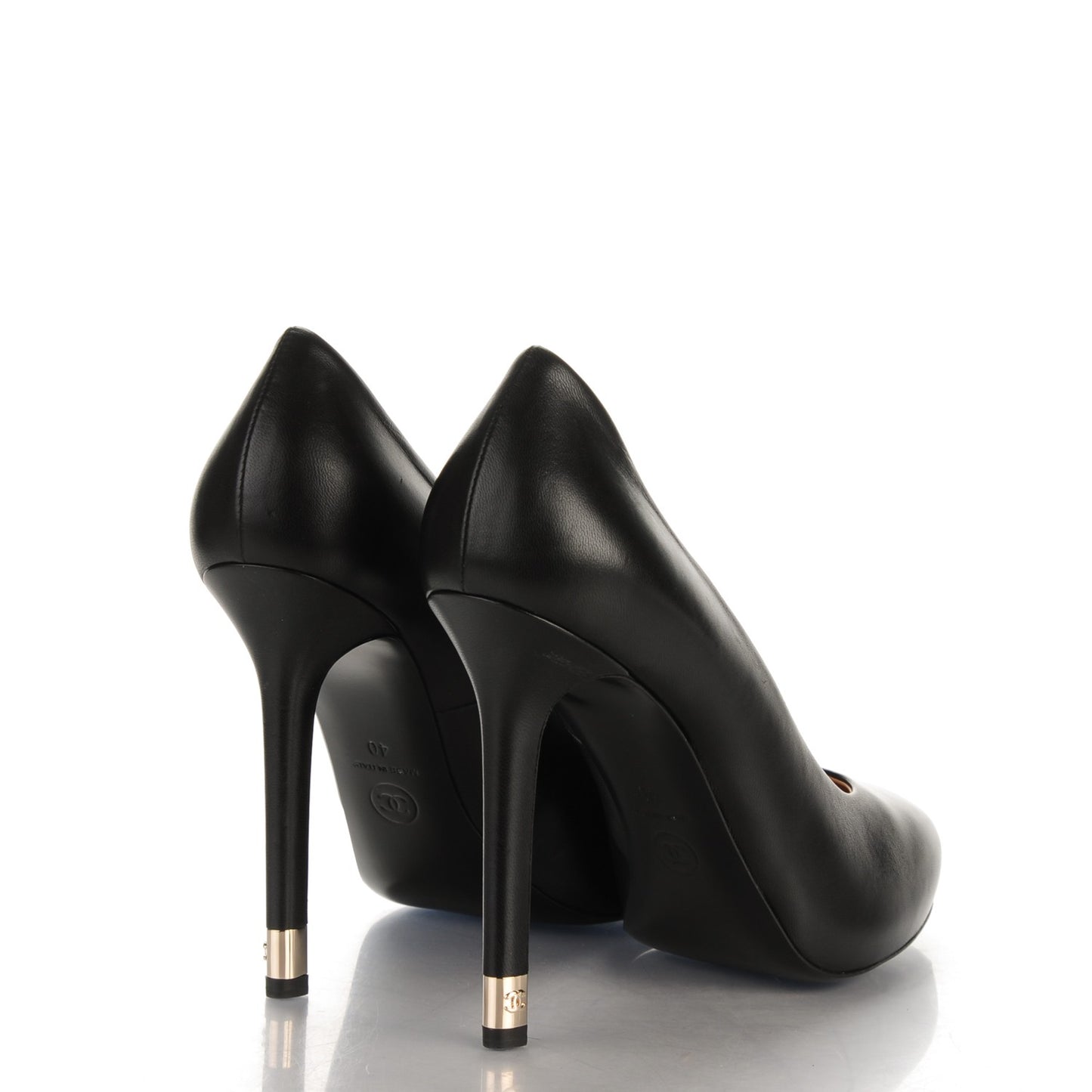 Lambskin CC Pumps 40 Black