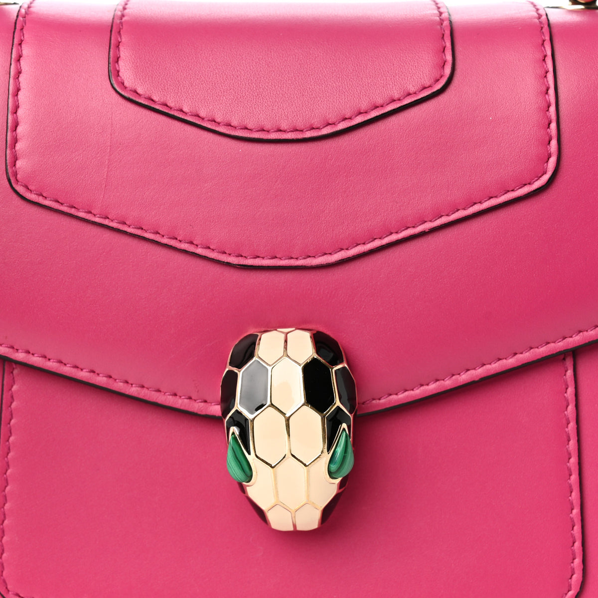 Calfskin Serpenti Forever Top Handle Pink